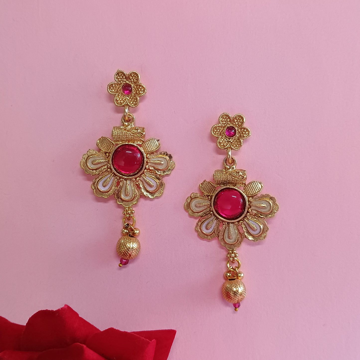 Gold Plated Pink Rajwadi Set