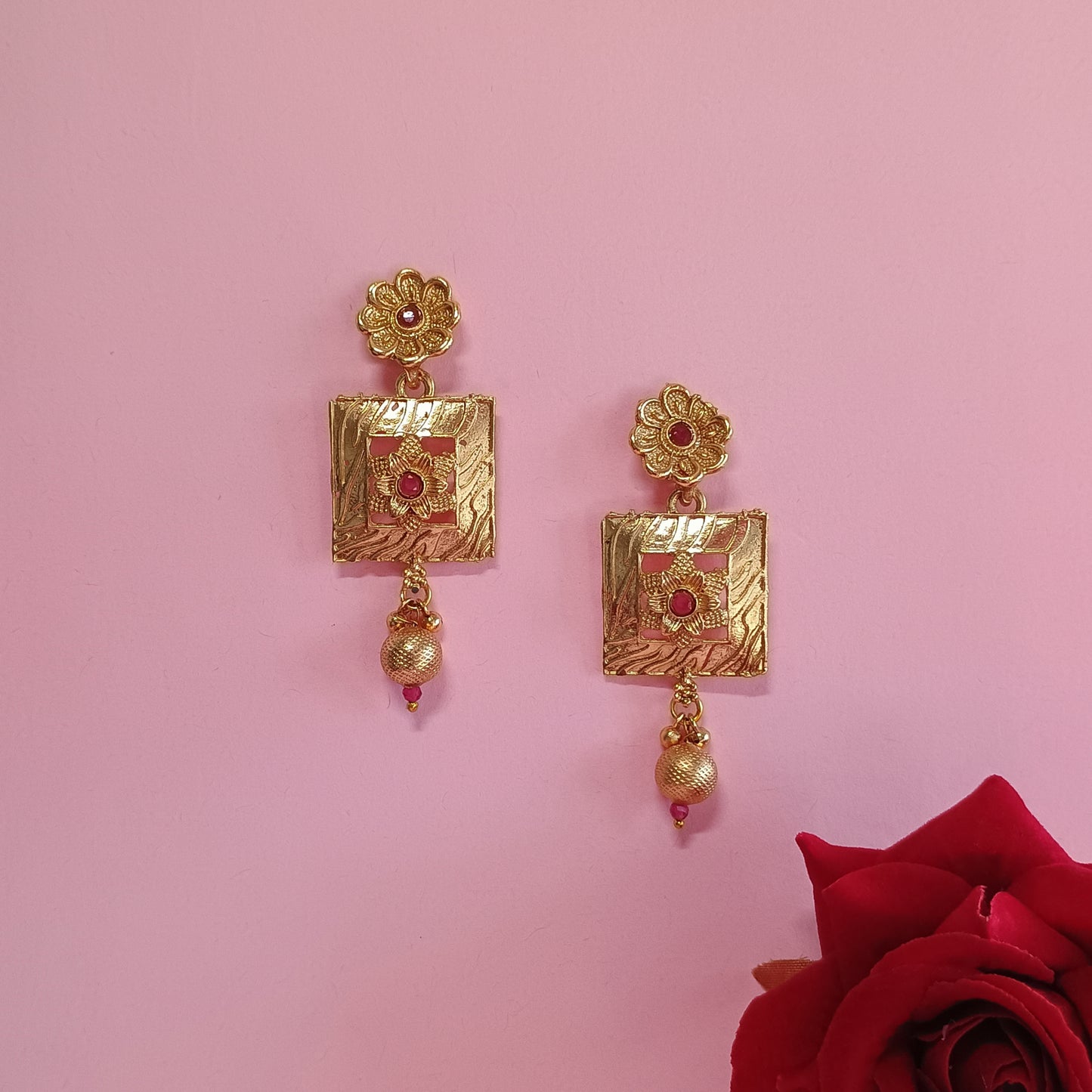 Gold Plated Pink Rajwadi Set