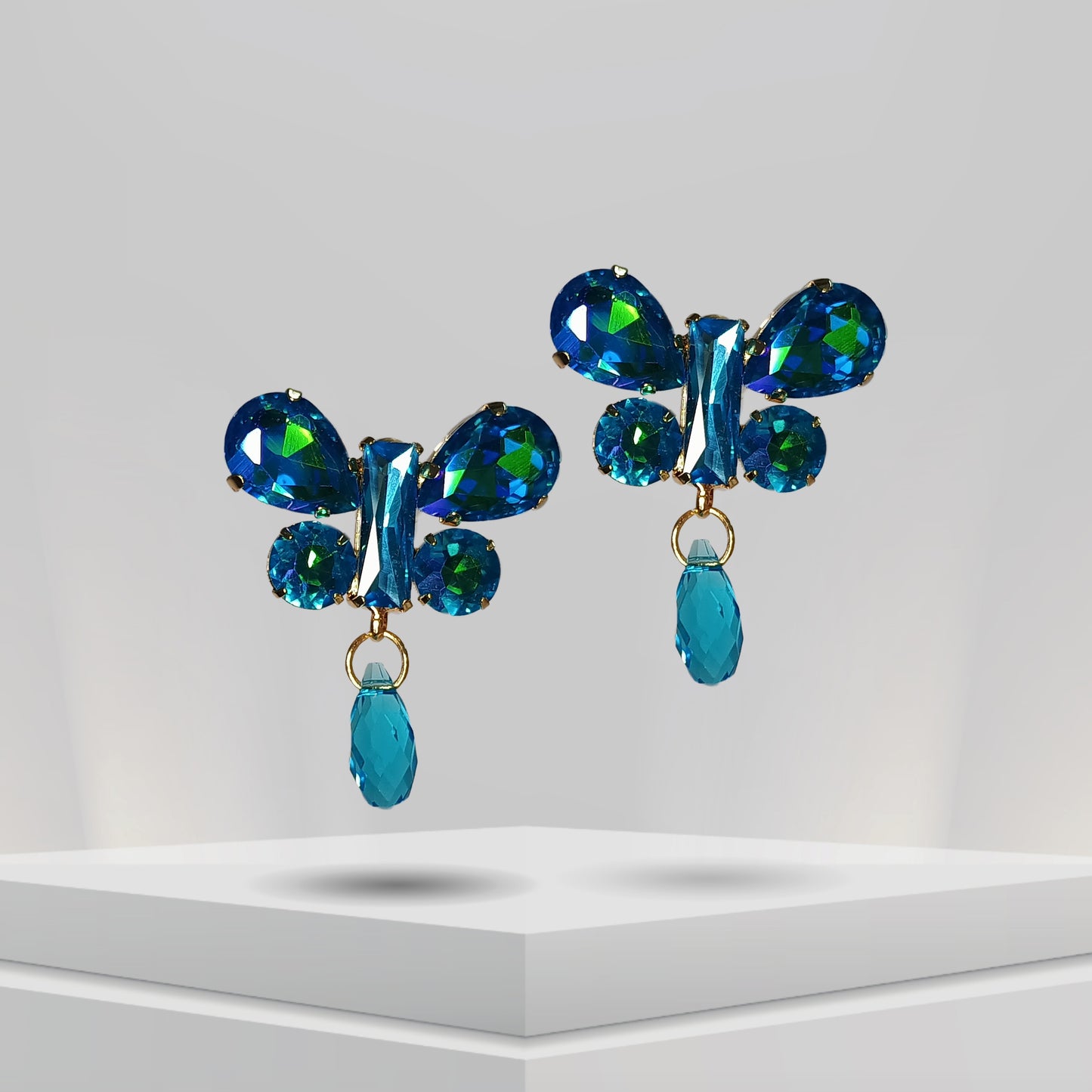 Swarovski Blue Crystal Earrings