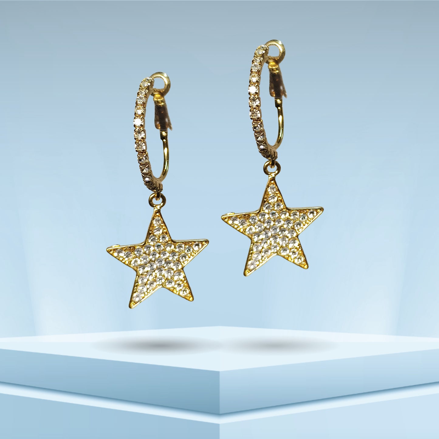 Gold Plated Star Shaped Earrings