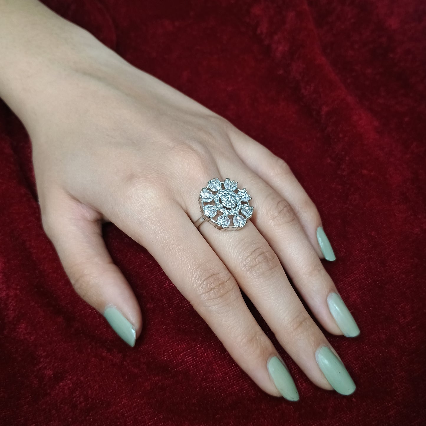 AD Silver Plated Ring