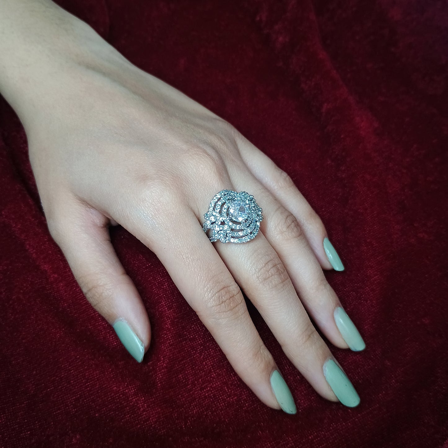 AD Silver Plated Ring