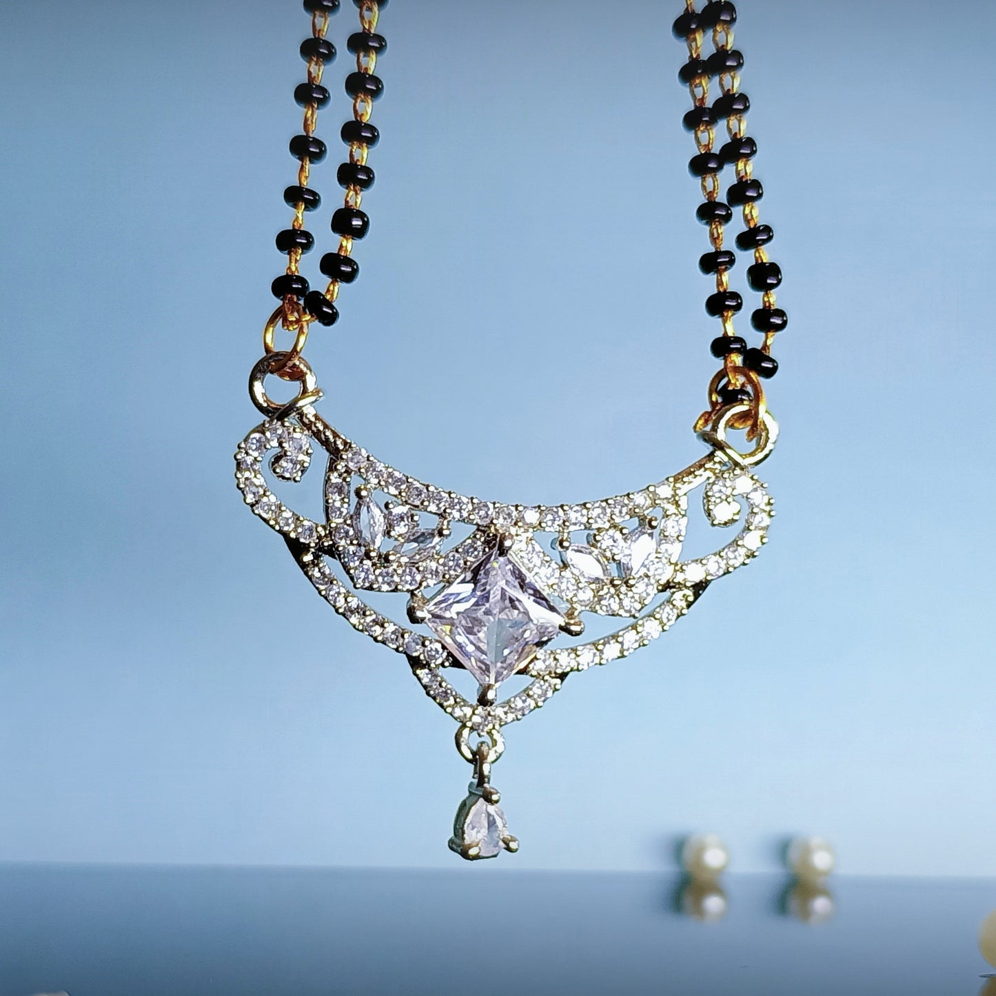 Silver Plated American Diamond Mangalsutra