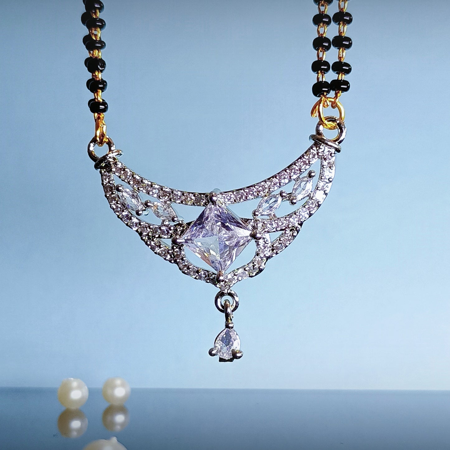 Silver Plated American Diamond Mangalsutra