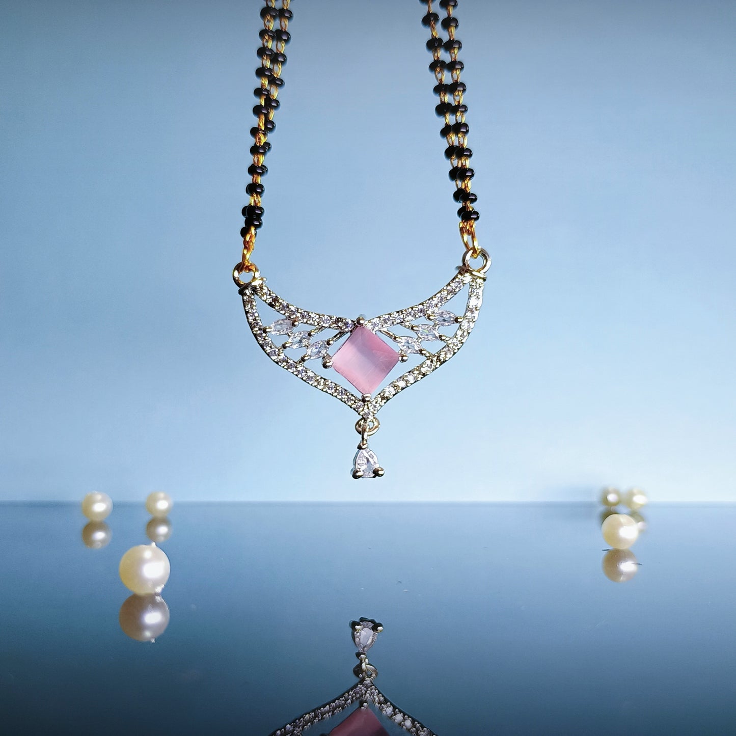 Silver Plated American Diamond Mangalsutra
