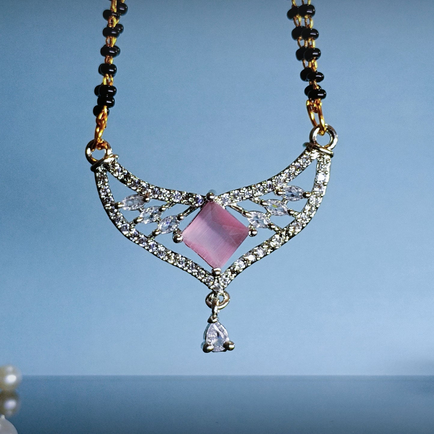 Silver Plated American Diamond Mangalsutra