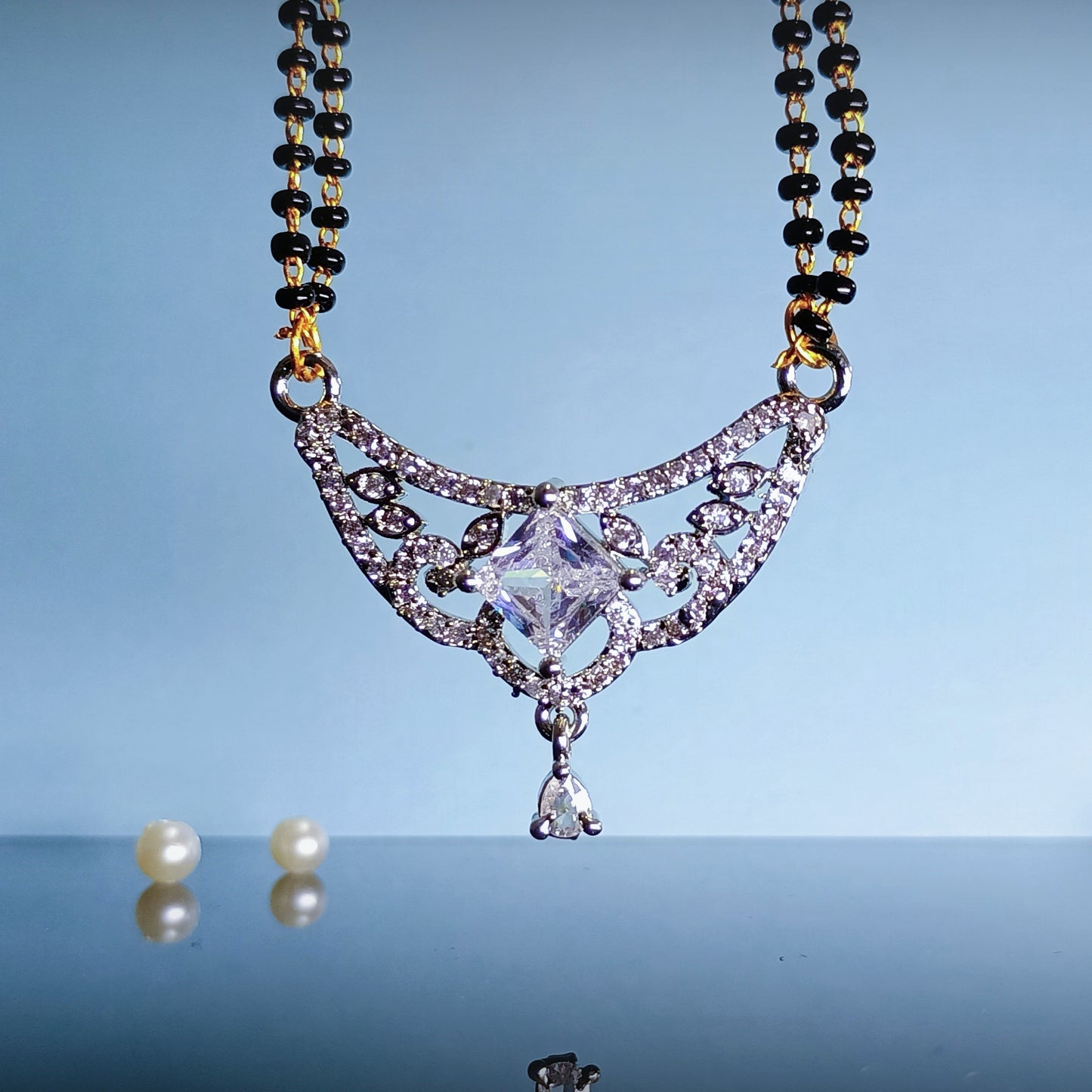 Silver Plated American Diamond Mangalsutra