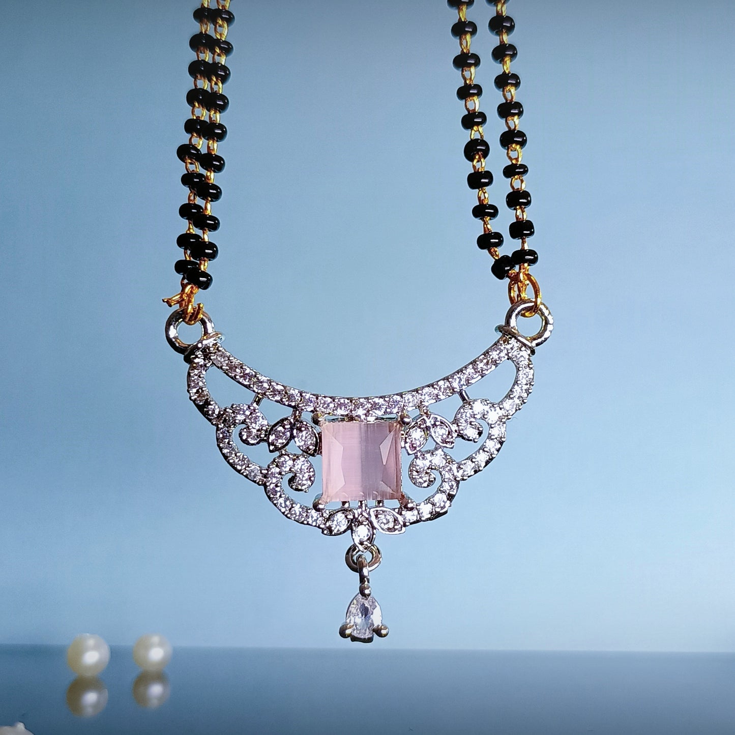 Silver Plated American Diamond Mangalsutra