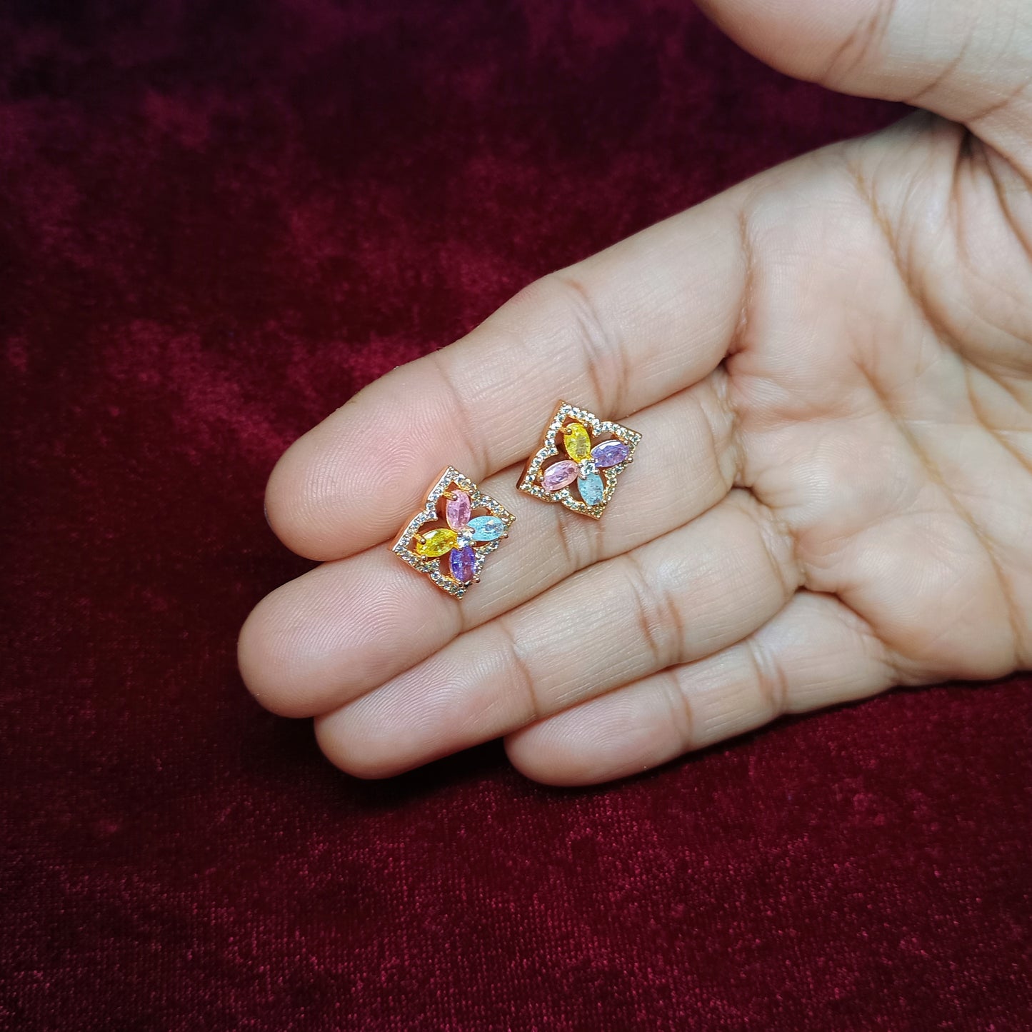Multi-color Gold Plated Studs
