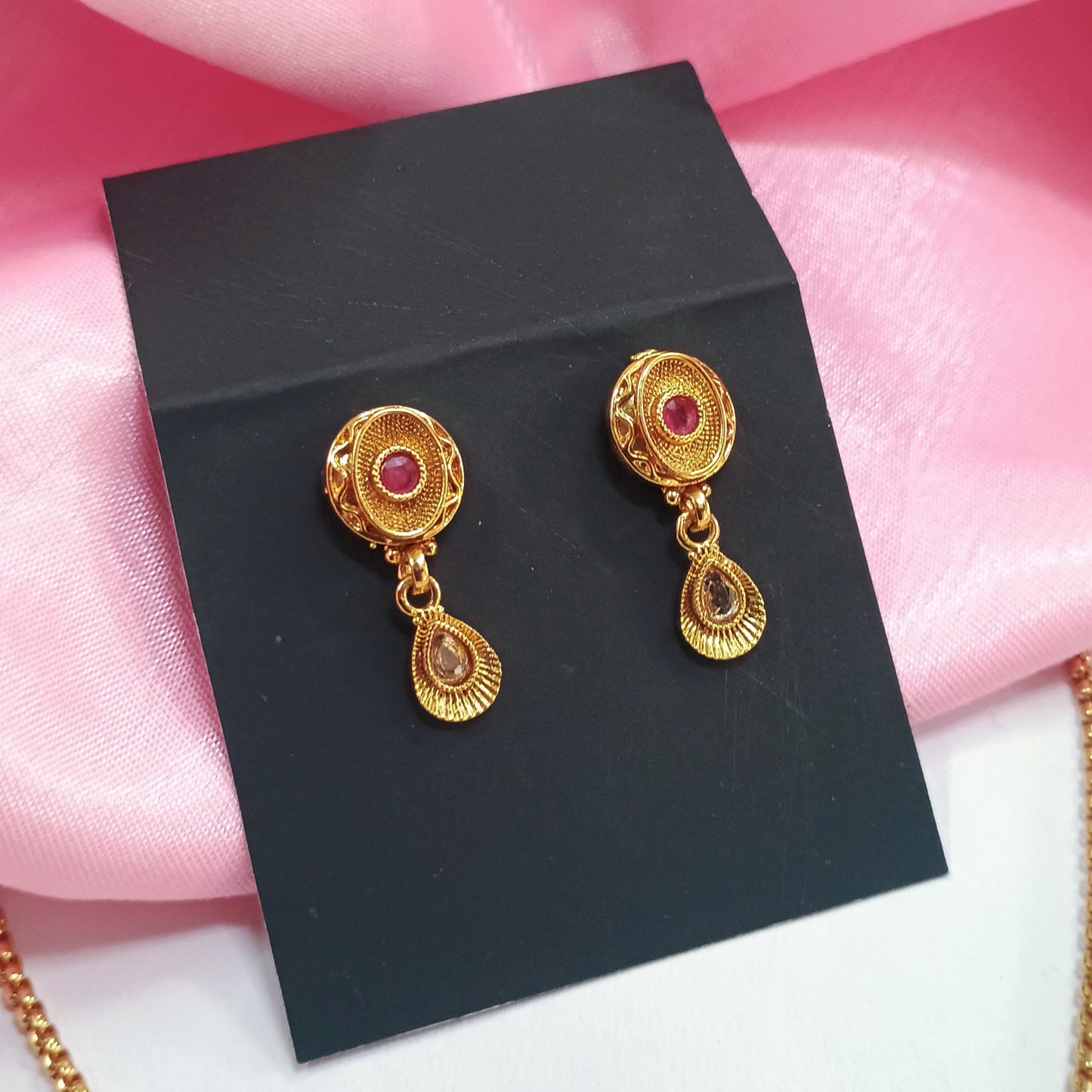 Gold Plated Pendent with Earrings