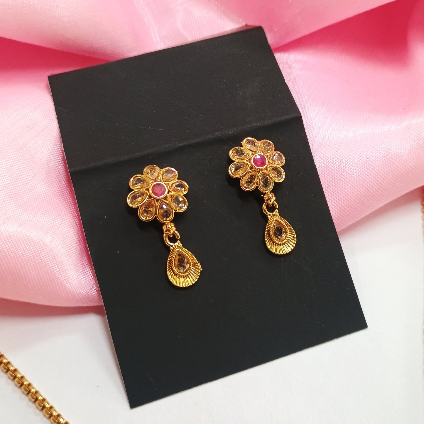 Gold Plated Pendent with Earrings