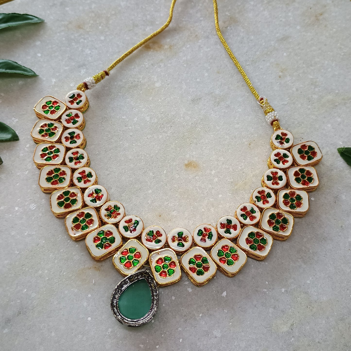 Aqua Stone Kundan Set