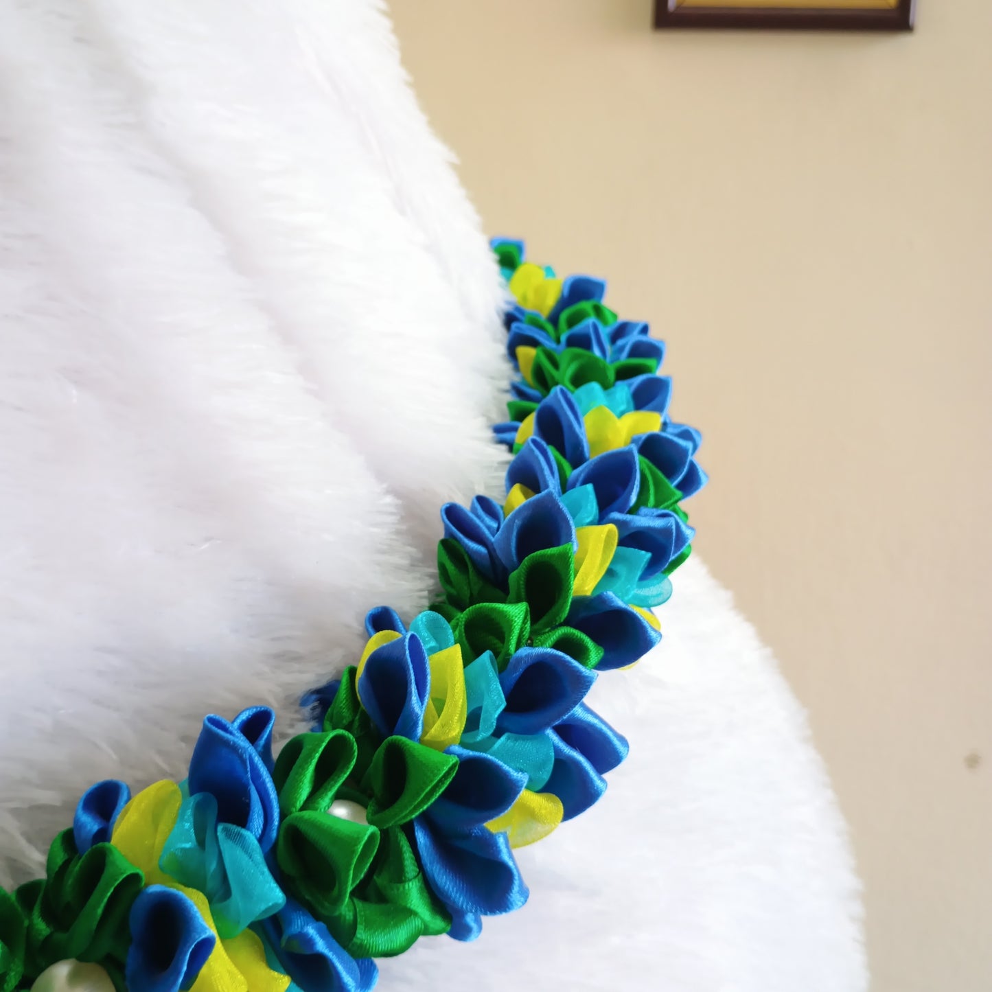 Blue-Green Handmade Ribbon Garland