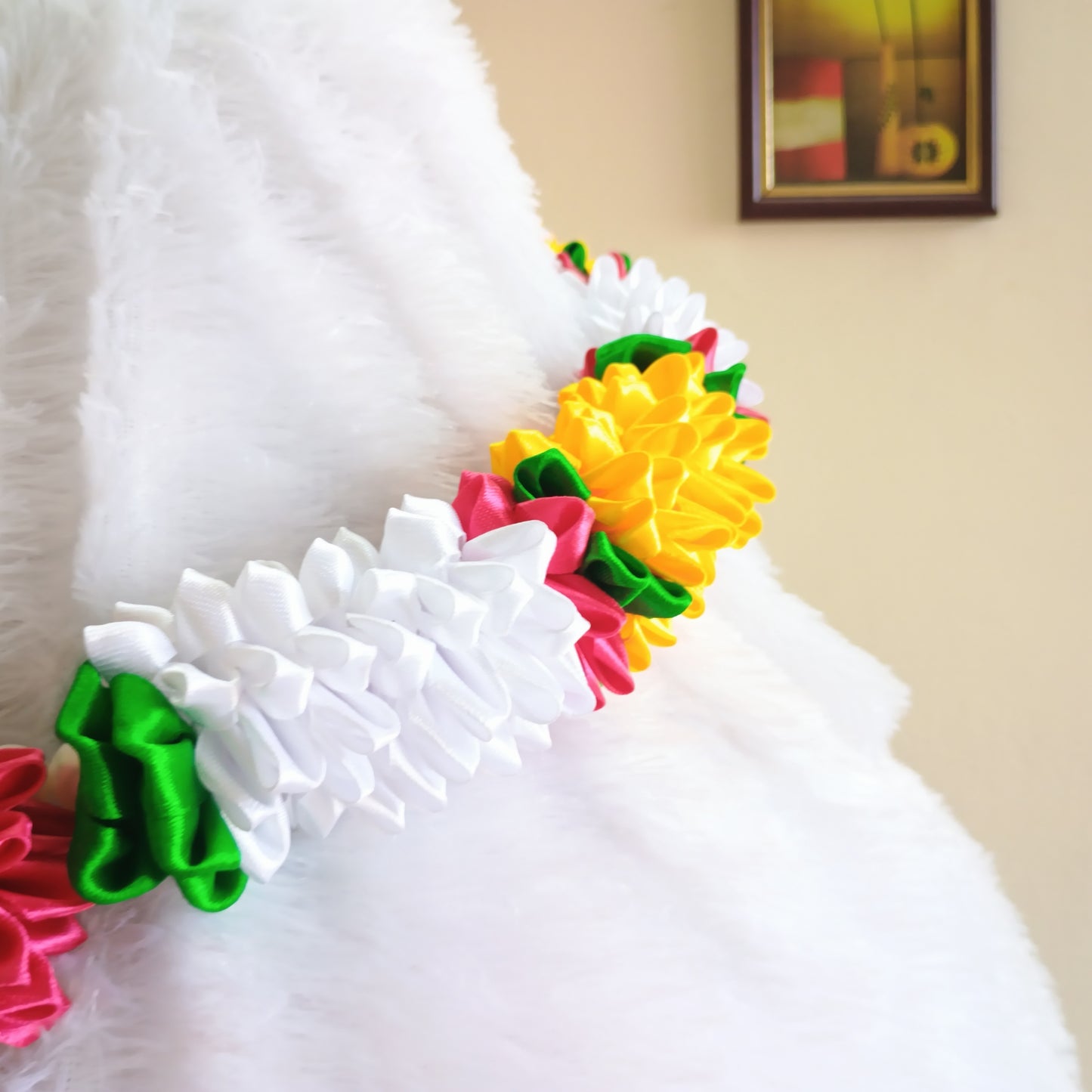 White-Yellow Handmade Ribbon Garland