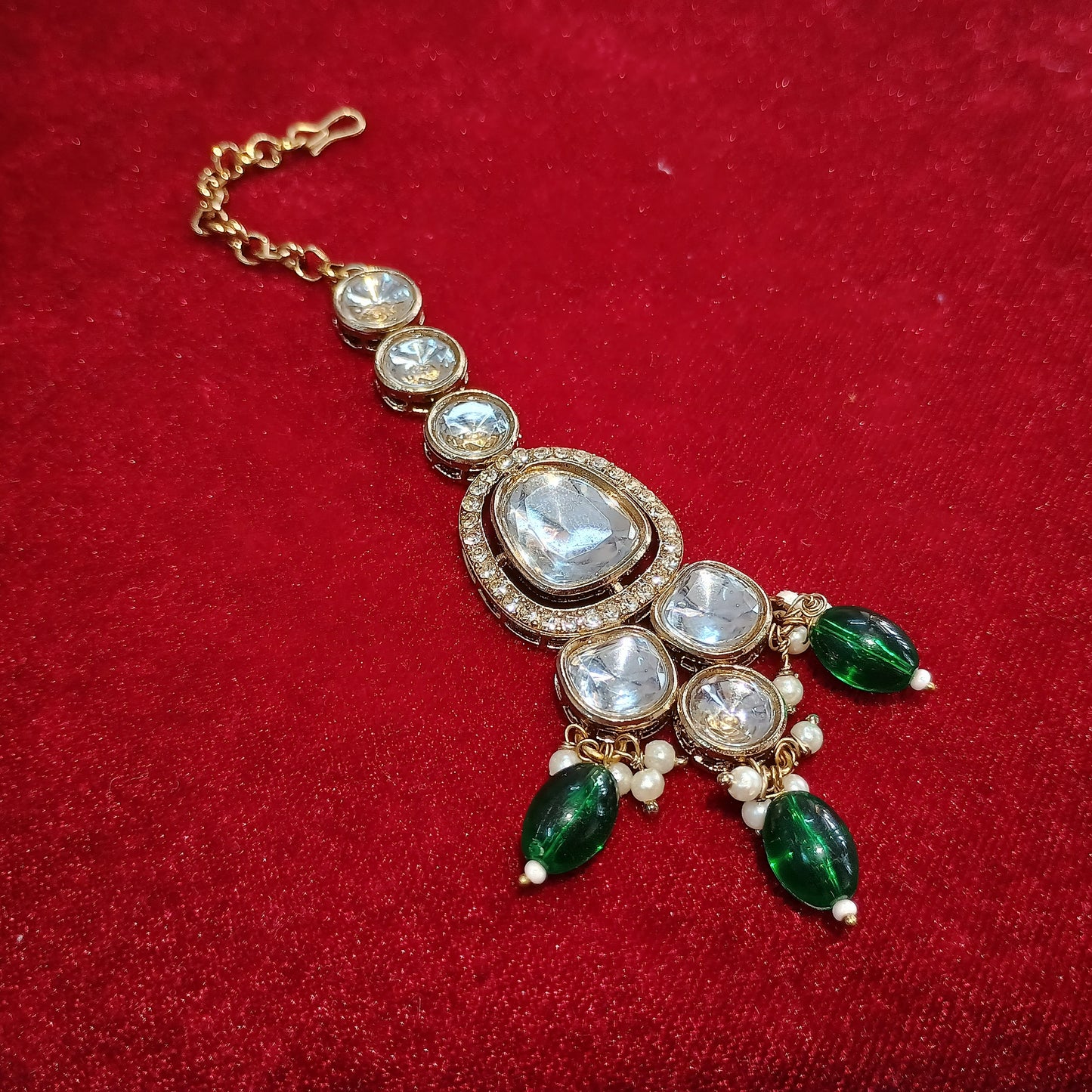 Kundan Gold Plated MaangTika Jewellery Set