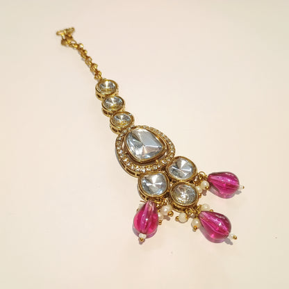 Kundan Gold Plated MaangTika Jewellery Set
