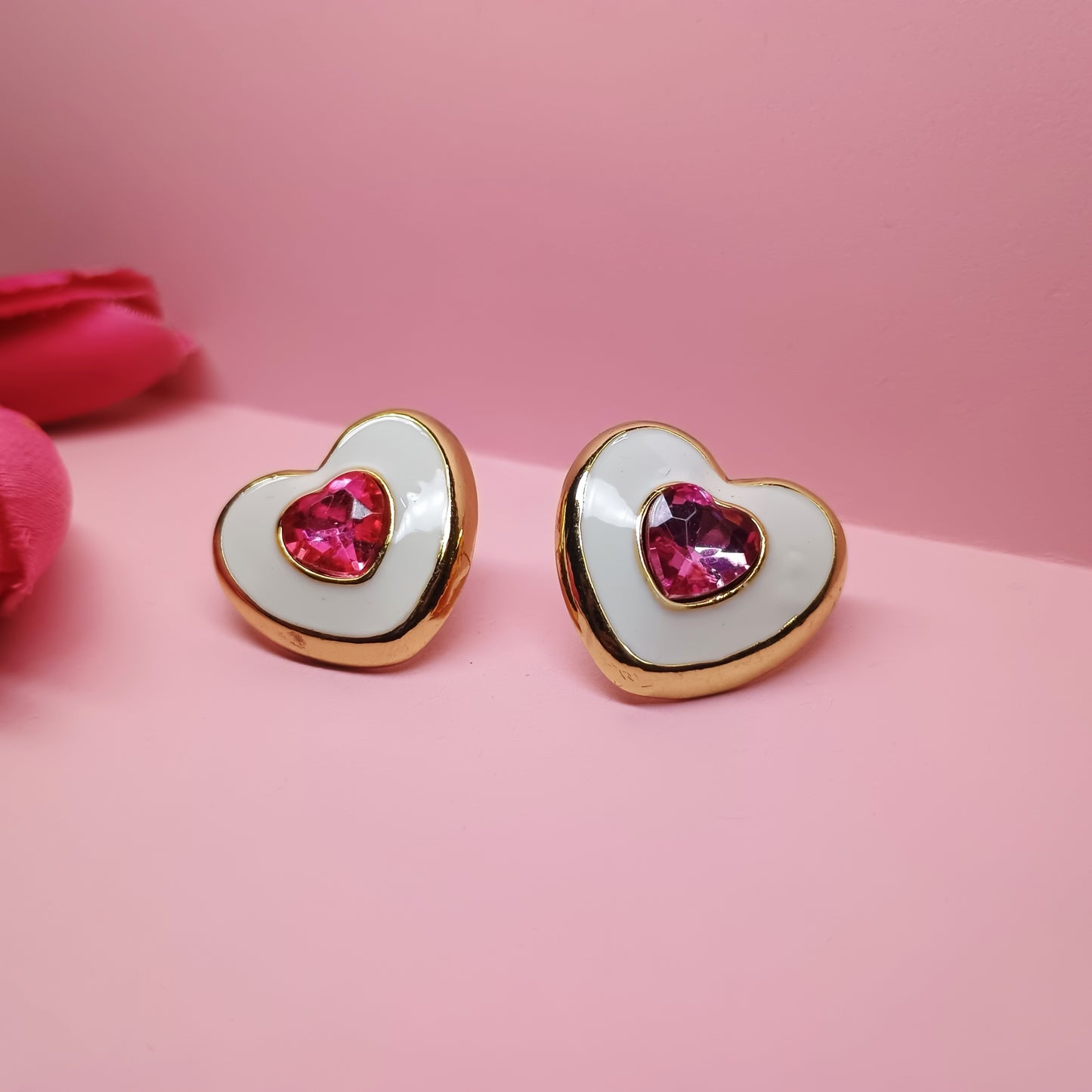 Heart Shaped Rosegold Studs