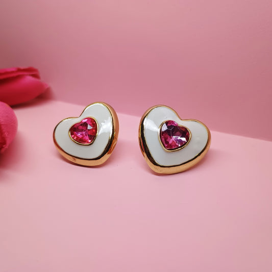 Heart Shaped Rosegold Studs