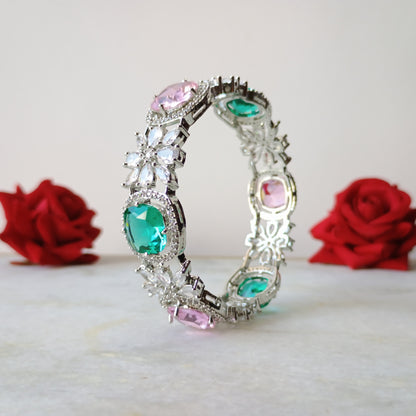 Silver Plated Crystal Kada