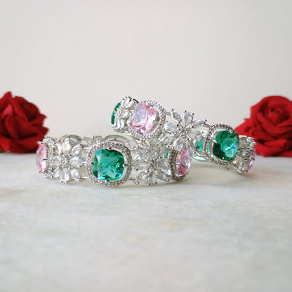 Silver Plated Crystal Kada