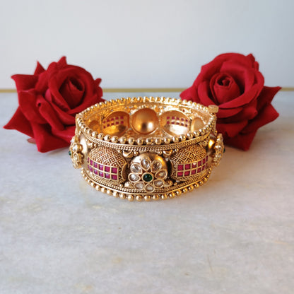 Antique Gold Plated Wide Kada