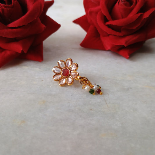 Gold Plated Floral Nose Pin