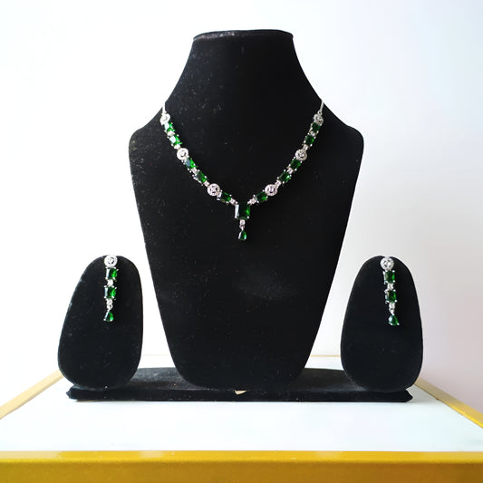 Emerald Crystal AD Necklace Set