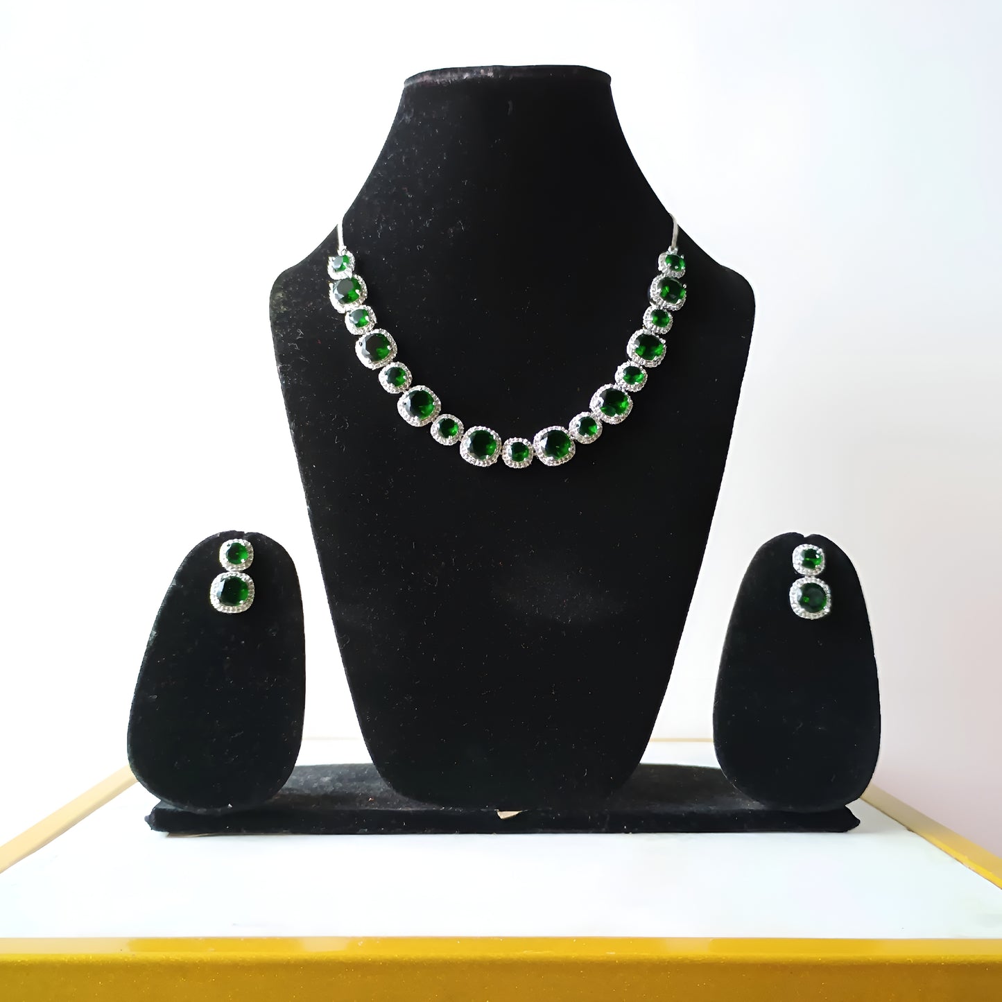 Emerald Crystal AD Necklace Set