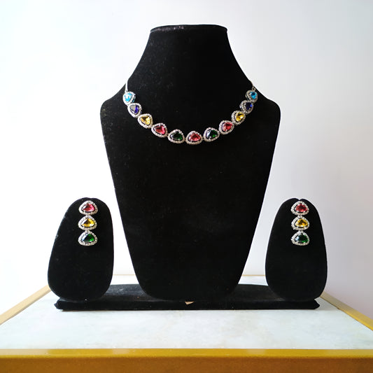Multi Color Ad Necklace Set