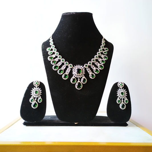 Emerald Crystal AD Necklace Set