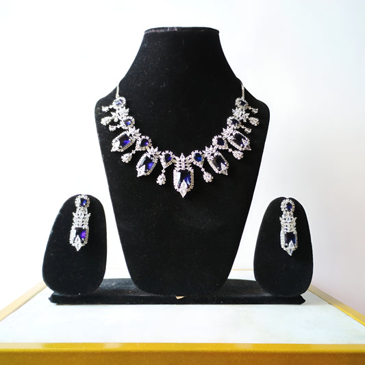 Sapphire Crystal AD Necklace Set