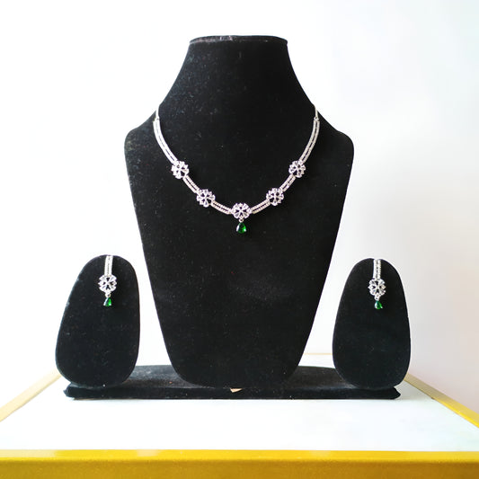 Emerald Crystal AD Necklace Set