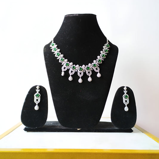 Emerald Crystal AD Necklace Set
