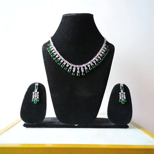 Emerald Crystal AD Necklace Set