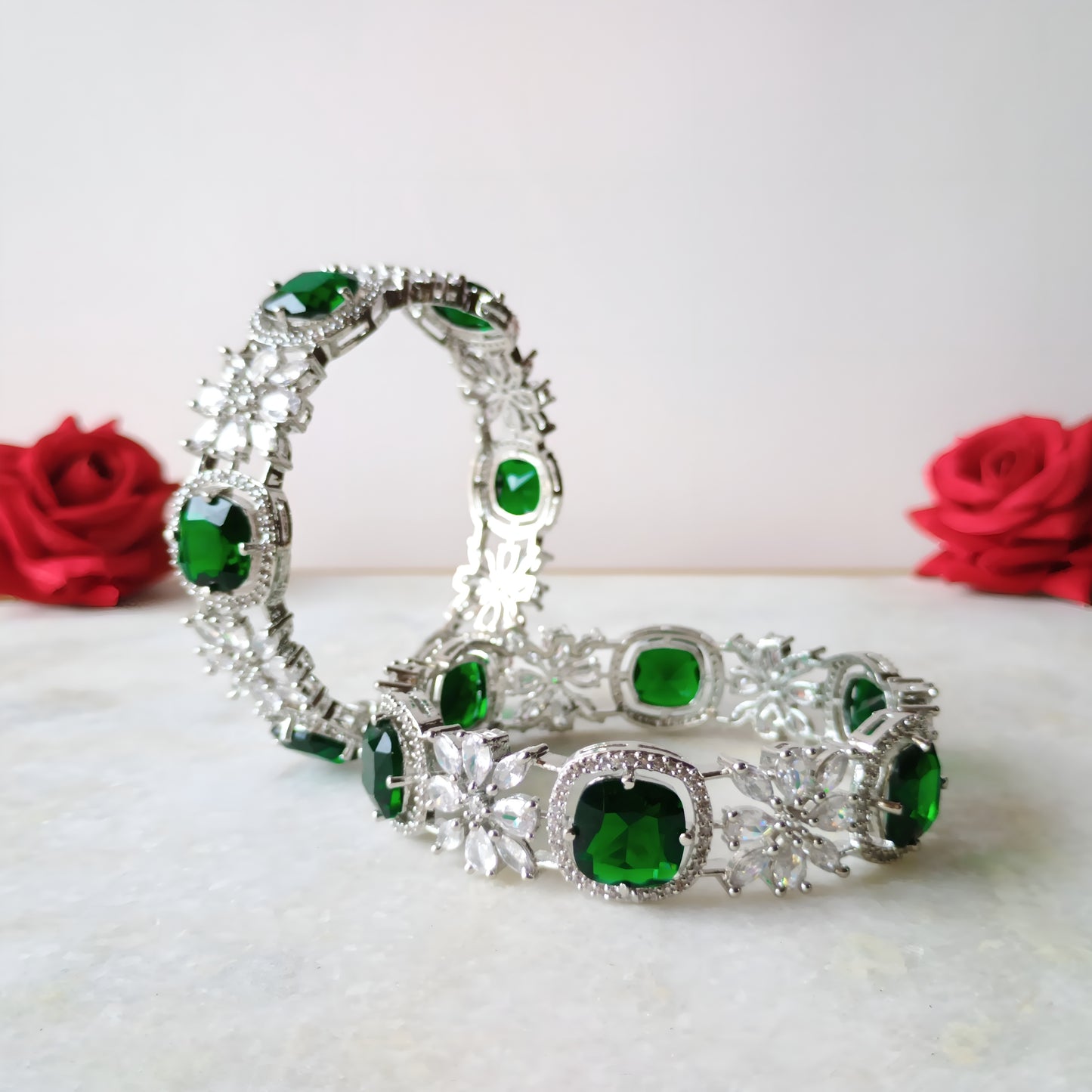 Silver Plated Crystal Kada